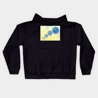 Blue planets digital art Kids Hoodie